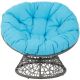 OSP Designs Papasan Metal & Wicker Lounge Chair - Blue