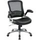 WorkSmart EM Series Bonded Leather Office Chair - Black/Silver