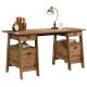 SAUDER Trestle Collection Rectangular 4-Drawer Table - Vintage Oak