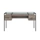 Walker Edison Modern Glass Top 2-Drawer Computer Desk - Gray Wash