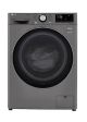 LG - 2.4 cu ft Compact Front Load Washer and Dryer w/ Sensor Dry - Graphite steel