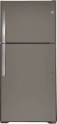 GE - 19.1 cubic ft. Top-Freezer Refrigerator - Slate