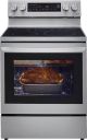LG - 6.3 Cu. Ft. Freestanding Single Electric Convection Range with Air Fry and InstaView WideView Window - PrintProof Stainless Steel