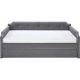 Click Decor - Bella 3-Seat Fabric Daybed Sofa w/ Under-Bed Trundle - Dark Gray