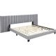 Finch - Gramercy 120-in. King Platform Bed - Gray Velvet
