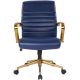 OSP Home Furnishings Baldwin 5-Pointed Star Faux Leather Office Chair - Navy
