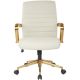 OSP Home Furnishings Baldwin 5-Pointed Star Faux Leather Office Chair - Cream