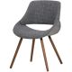 Simpli Home Malden Mid Century Modern Bentwood Dining Chairin. Grey Woven Fabric - Gray