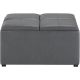 Simpli Home - Avalon Square Contemporary Wood/Foam Ottoman With Inner Storage - Stone Gray
