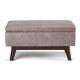 Simpli Home - Owen Rectangular Mid-Century Modern Faux Air Leather Ottoman With Inner Storage - Distressed Gray Taupe