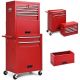 Costway 6-Drawer Rolling Tool Chest Storage Cabinet w/Riser - Red