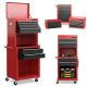 Costway High Capacity 6-Drawer Rolling Tool Chest Storage Cabinet Toolbox Combo with Riser - Black/Red