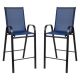 Alamont Home - Brazos Modern Fabric Patio Barstool (set of 2) - Navy