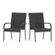 Alamont Home - Maxim Indoor/Outdoor Stacking Steel Framed Wicker Dining Armchairs - 2 Pack - Gray