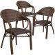 Alamont Home - Lila Patio Chair (set of 3) - Bark Brown Rattan/Bamboo-Aluminum Frame