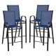 Alamont Home - Brazos Modern Fabric Patio Barstool (set of 4) - Navy