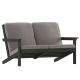 Alamont Home - Charlestown All-Weather Poly Resin Adirondack Loveseat & Cushions - Black/Charcoal