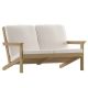 Alamont Home - Charlestown All-Weather Poly Resin Adirondack Loveseat & Cushions - Natural Cedar/Cream
