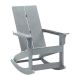 Alamont Home - Finn Modern 2-Slat Adirondack Poly Resin Rocking Chair for Indoor/Outdoor Use - Gray