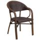 Alamont Home - Lila Patio Chair - Dark Brown Rattan/Red Bamboo-Aluminum Frame ALA-TEBB-208265