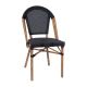 Alamont Home - Marseille All-Weather Commercial Paris Chair with Natural Aluminum Frame - Black/Natural Frame
