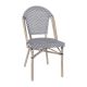Alamont Home - Marseille All-Weather Commercial Paris Chair with Light Natural Aluminum Frame - Black & White/Light Natural Frame