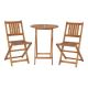 Alamont Home - Martindale Indoor/Outdoor Acacia Wood Folding Table and 2 Chair Bistro Set in - Natural
