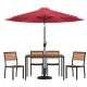 Alamont Home - Lark Outdoor Rectangle Modern 7 Piece Patio Set - Red