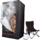 Sharper Image - Steamer Sauna Portable Spa, Includes 2.4L Steam Generator, Folding Chair, and Comprehensive Accessories - Black