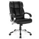 Costway Executive High Back Big & Tall Leather Adjustable Computer Desk Chair - Black