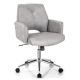 Costway Hollow Mid Back Leisure Office Chair Adjustable Task Chair w/Armrest - Gray