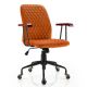 Costway Velvet Home Office Chair Swivel Adjustable Task Chair w/ Wooden Armrest - Orange