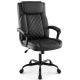 Costway Adjustable Office Desk Chair Ergonomic Executive Chair with Padded Headrest Armrest - Black