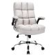 Costway High Back Big & Tall Office Chair Adjustable Swivel w/Flip-up Arm - Beige