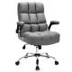 Costway Costway High Back Big & Tall Office Chair Adjustable Swivel w/Flip-up Arm Grey - Gray
