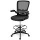 Costway Tall Office Chair Adjustable Height w/Lumbar Support Flip Up Arms - Black