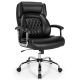 Costway 500LBS Adjustable Office Chair Adjustable Leather Task Chair - Black