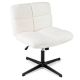 Costway Armless Office Chair with Adjustable Height 360Â° Rotation Soft Faux Fabric Study - White