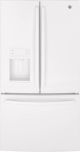 GE - 25.6 Cu. Ft. French Door Refrigerator with Space-Saving Ice Maker - High Gloss White