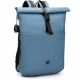 Swissdigital Design - LAMONE Rolltop TSA-Friendly Water-Resistant Backpack With USB Charging Port RFID Protection and Fits Up to 16≥ Laptop - Dark Blue