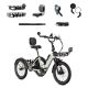 Lectric eBikes - XP Trike2 750 Foldable Long-Range eBike (Max 70mi/17mph) + Cargo Package/Support Seat/Seat Post/Headlight/Mirrors/Lock - Stratus White