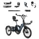 Lectric eBikes - XP Trike2 750 Foldable Long-Range eBike (Max 70mi/17mph) + Cargo Package/Support Seat/Seat Post/Headlight/Mirrors/Lock - Dusk Blue