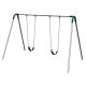 Ultra Play Single Bay Commercial Bipod Swing Set with Strap Seats and Green Yokes