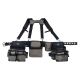 BUCKET BOSS 3-Bag Mullet Buster Adjustable Tool Belt Tool Storage Suspension Rig with Suspenders and 29-Pockets in Grey