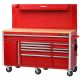 Husky Heavy-Duty 61 in. W 10-Drawer, Deep 1-Door Tool Chest Mobile Workbench in Gloss Red with Flip-up Pegboard