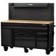 Husky Heavy-Duty 61 in. W, Deep 10-Drawer 1-Door Tool Chest Mobile Workbench in Matte Black with Flip-up Pegboard