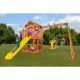 Creative Cedar Designs Timber Valley Wood Complete Swing Set with Wood Roof, Glider Swing, Pink Playset Accessories and Yellow Slide