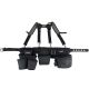 BUCKET BOSS 3-Bag 17-Pocket Professional High Visibility Framers Work Tool Belt Tool Storage Suspension Rig with Suspenders in Black