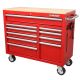 Husky 42 in. W x 18.1 in. D Standard Duty 10-Drawer Mobile Workbench Tool Chest with Solid Wood Top in Gloss Red