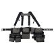 BUCKET BOSS 3-Bag Framer's Suspension Rig Work Tool Belt with Suspenders in Gray